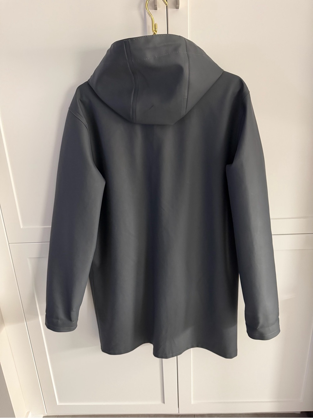 Stutterheim Men's Hooded Raincoat Jacket - charcoal grey size Medium - Picture 13 of 15